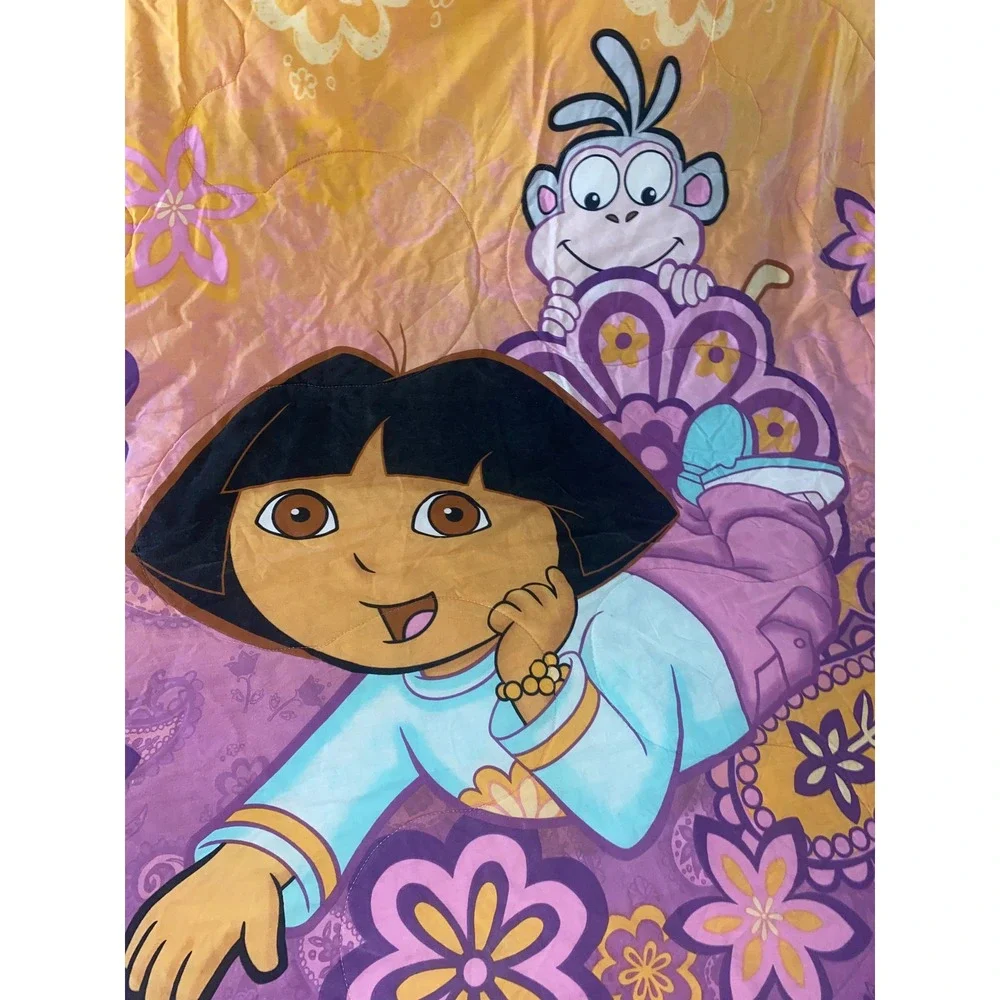 Y2K Vintage Dora The Explorer Comforter Reversible Twin Full Pink Nickelodeon